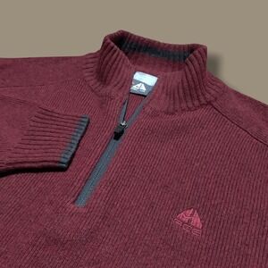 Nike ACG Mens Size M Zip Sweater Red Wool‎ Blend Knit Pullover Outdoors Hiking